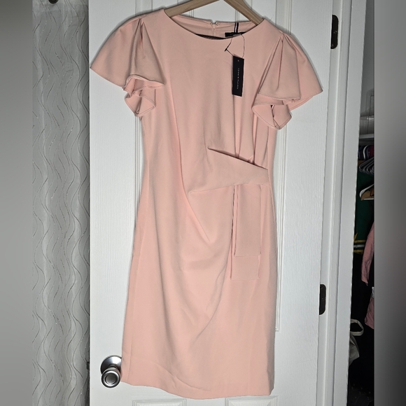 Nwt! Tommy Hilfiger Size 2 Business Casual, Ruffled-sleeved Dress. - Picture 1 of 4